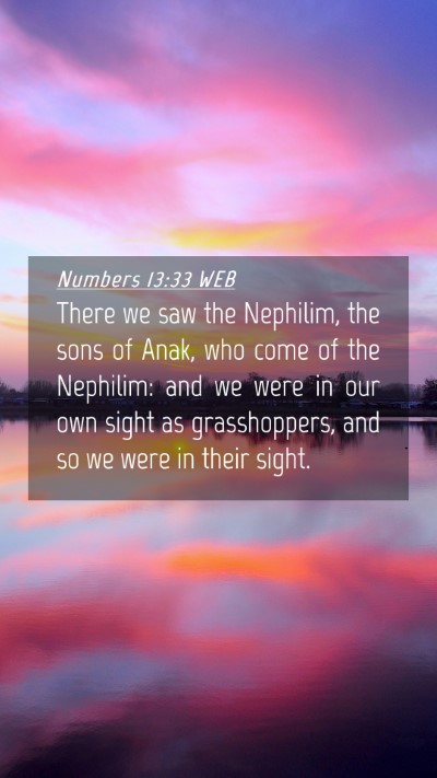 Picture 04 - Numbers 13:33 WEB Mobile Phone Wallpaper - There we saw the Nephilim, the sons of Anak, who - Mobile Bible Verse Wallpaper