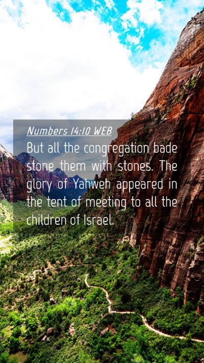 Picture 04 - Numbers 14:10 WEB Mobile Phone Wallpaper - But all the congregation bade stone them with - Mobile Bible Verse Wallpaper