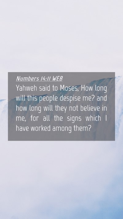 Picture 04 - Numbers 14:11 WEB Mobile Phone Wallpaper - Yahweh said to Moses, How long will this people - Mobile Bible Verse Wallpaper