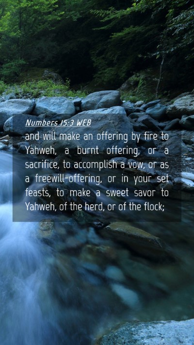 Picture 04 - Numbers 15:3 WEB Mobile Phone Wallpaper - and will make an offering by fire to Yahweh, a - Mobile Bible Verse Wallpaper