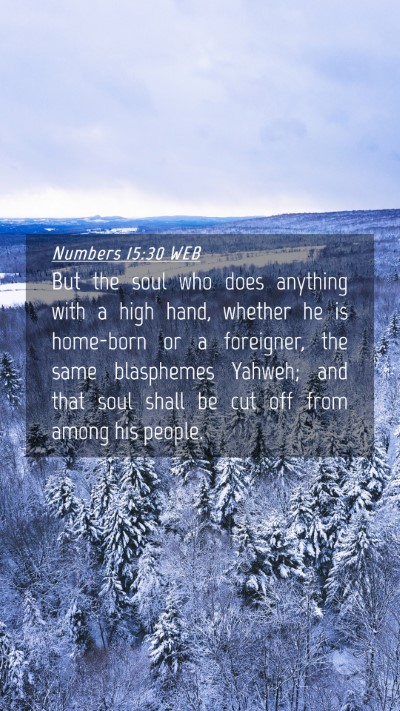 Picture 04 - Numbers 15:30 WEB Mobile Phone Wallpaper - But the soul who does anything with a high hand, - Mobile Bible Verse Wallpaper