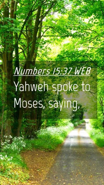 Picture 04 - Numbers 15:37 WEB Mobile Phone Wallpaper - Yahweh spoke to Moses, - Mobile Bible Verse Wallpaper