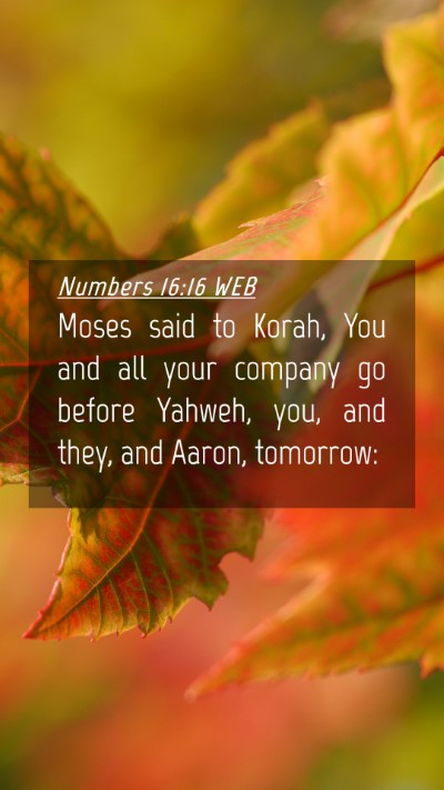 Picture 04 - Numbers 16:16 WEB Mobile Phone Wallpaper - Moses said to Korah, You and all your company go - Mobile Bible Verse Wallpaper