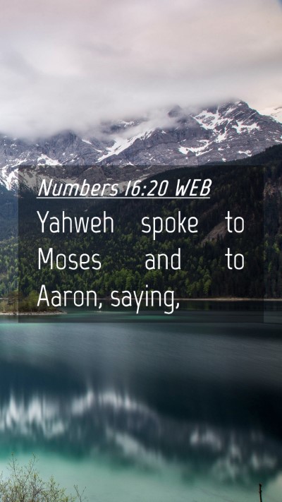 Picture 04 - Numbers 16:20 WEB Mobile Phone Wallpaper - Yahweh spoke to Moses and to Aaron, - Mobile Bible Verse Wallpaper