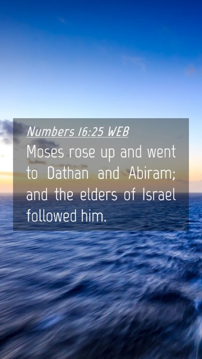 Picture 04 - Numbers 16:25 WEB Mobile Phone Wallpaper - Moses rose up and went to Dathan and Abiram; and - Mobile Bible Verse Wallpaper