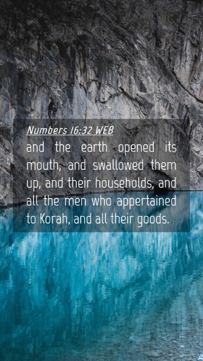 Picture 04 - Numbers 16:32 WEB Mobile Phone Wallpaper - and the earth opened its mouth, and swallowed - Mobile Bible Verse Wallpaper