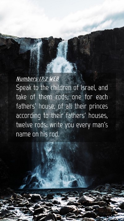Picture 04 - Numbers 17:2 WEB Mobile Phone Wallpaper - Speak to the children of Israel, and take of them - Mobile Bible Verse Wallpaper