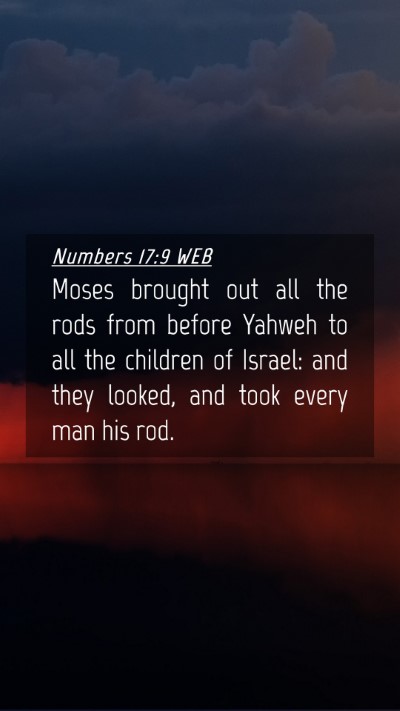 Picture 04 - Numbers 17:9 WEB Mobile Phone Wallpaper - Moses brought out all the rods from before Yahweh - Mobile Bible Verse Wallpaper