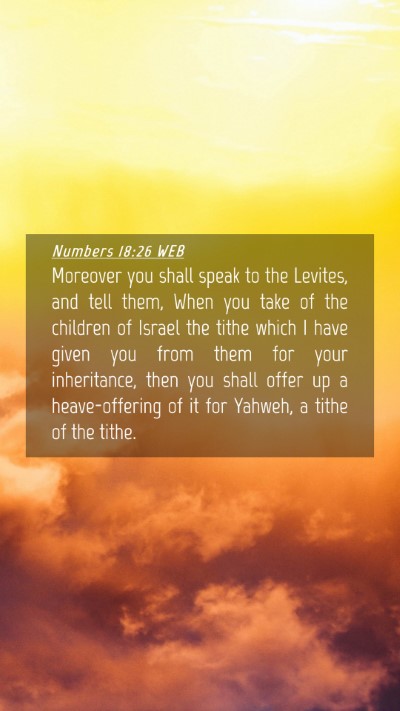 Picture 04 - Numbers 18:26 WEB Mobile Phone Wallpaper - Moreover you shall speak to the Levites, and tell - Mobile Bible Verse Wallpaper
