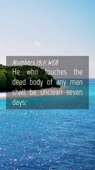 Picture 04 - Numbers 19:11 WEB Mobile Phone Wallpaper - He who touches the dead body of any man shall be - Mobile Bible Verse Wallpaper