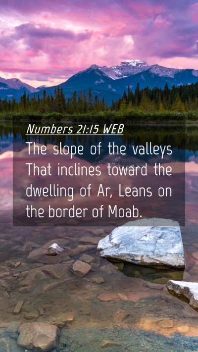 Picture 04 - Numbers 21:15 WEB Mobile Phone Wallpaper - The slope of the valleys That inclines toward the - Mobile Bible Verse Wallpaper
