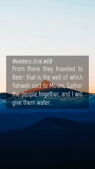 Picture 04 - Numbers 21:16 WEB Mobile Phone Wallpaper - From there they traveled to Beer: that is the - Mobile Bible Verse Wallpaper