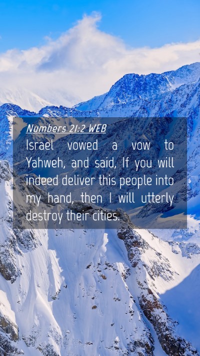 Picture 04 - Numbers 21:2 WEB Mobile Phone Wallpaper - Israel vowed a vow to Yahweh, and said, If you - Mobile Bible Verse Wallpaper