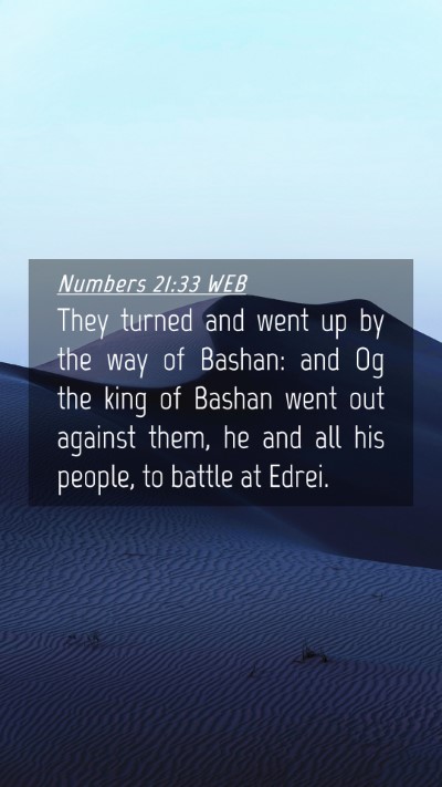 Picture 04 - Numbers 21:33 WEB Mobile Phone Wallpaper - They turned and went up by the way of Bashan: and - Mobile Bible Verse Wallpaper