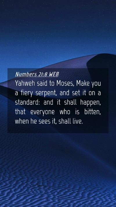 Picture 04 - Numbers 21:8 WEB Mobile Phone Wallpaper - Yahweh said to Moses, Make you a fiery serpent, - Mobile Bible Verse Wallpaper