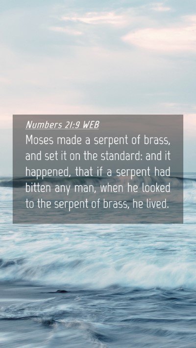 Picture 04 - Numbers 21:9 WEB Mobile Phone Wallpaper - Moses made a serpent of brass, and set it on the - Mobile Bible Verse Wallpaper