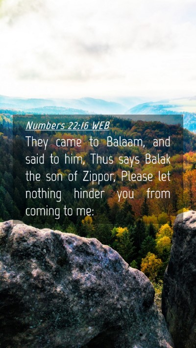 Picture 04 - Numbers 22:16 WEB Mobile Phone Wallpaper - They came to Balaam, and said to him, Thus says - Mobile Bible Verse Wallpaper