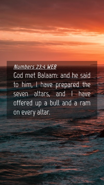 Picture 04 - Numbers 23:4 WEB Mobile Phone Wallpaper - God met Balaam: and he said to him, I have - Mobile Bible Verse Wallpaper