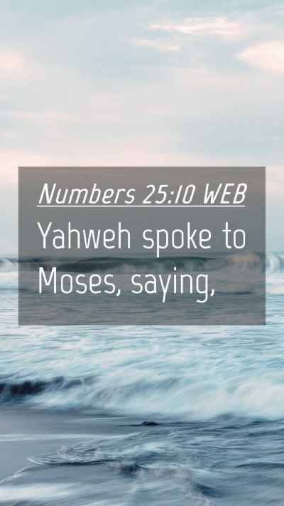 Picture 04 - Numbers 25:10 WEB Mobile Phone Wallpaper - Yahweh spoke to Moses, - Mobile Bible Verse Wallpaper