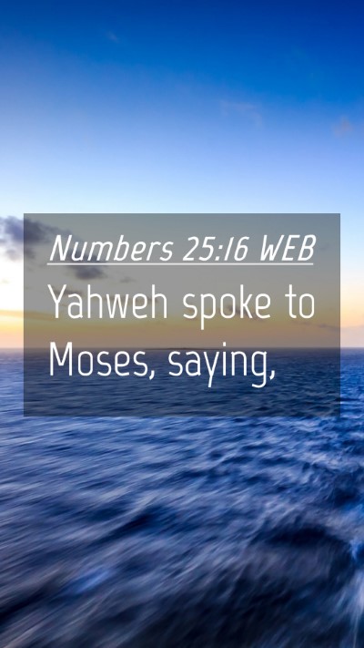 Picture 04 - Numbers 25:16 WEB Mobile Phone Wallpaper - Yahweh spoke to Moses, - Mobile Bible Verse Wallpaper