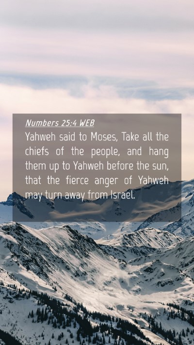 Picture 04 - Numbers 25:4 WEB Mobile Phone Wallpaper - Yahweh said to Moses, Take all the chiefs of the - Mobile Bible Verse Wallpaper