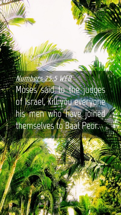 Picture 04 - Numbers 25:5 WEB Mobile Phone Wallpaper - Moses said to the judges of Israel, Kill you - Mobile Bible Verse Wallpaper