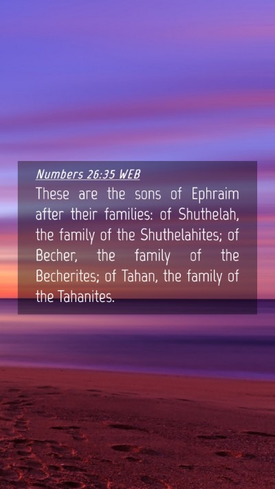 Picture 04 - Numbers 26:35 WEB Mobile Phone Wallpaper - These are the sons of Ephraim after their - Mobile Bible Verse Wallpaper