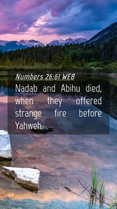 Picture 04 - Numbers 26:61 WEB Mobile Phone Wallpaper - Nadab and Abihu died, when they offered strange - Mobile Bible Verse Wallpaper