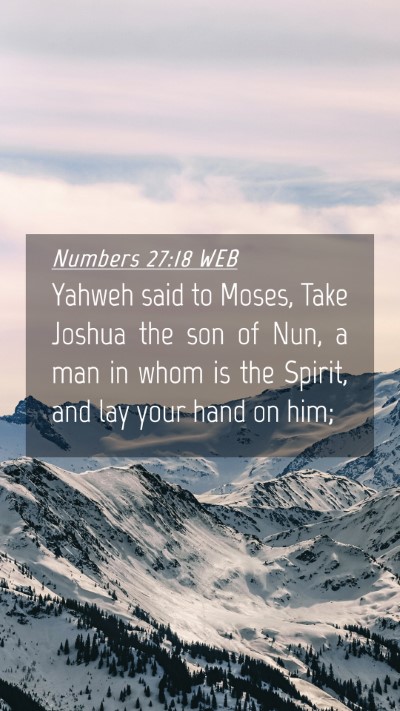 Picture 04 - Numbers 27:18 WEB Mobile Phone Wallpaper - Yahweh said to Moses, Take Joshua the son of Nun, - Mobile Bible Verse Wallpaper