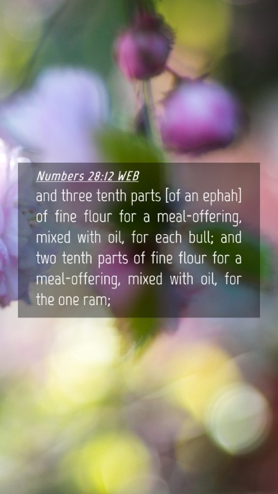 Picture 04 - Numbers 28:12 WEB Mobile Phone Wallpaper - and three tenth parts [of an ephah] of fine flour - Mobile Bible Verse Wallpaper