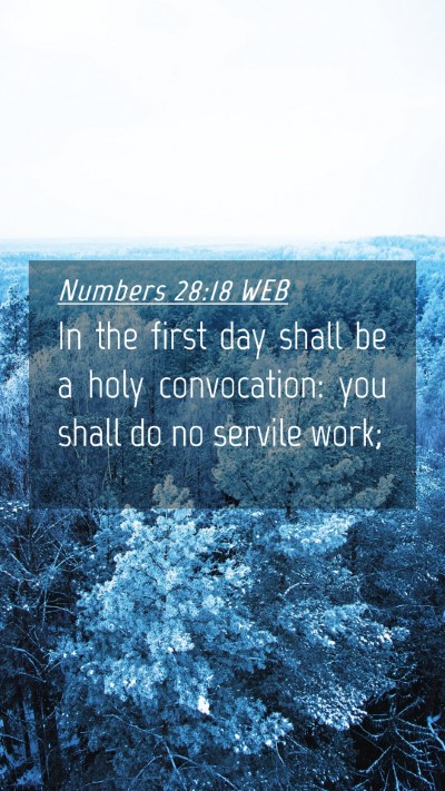 Picture 04 - Numbers 28:18 WEB Mobile Phone Wallpaper - In the first day shall be a holy convocation: you - Mobile Bible Verse Wallpaper