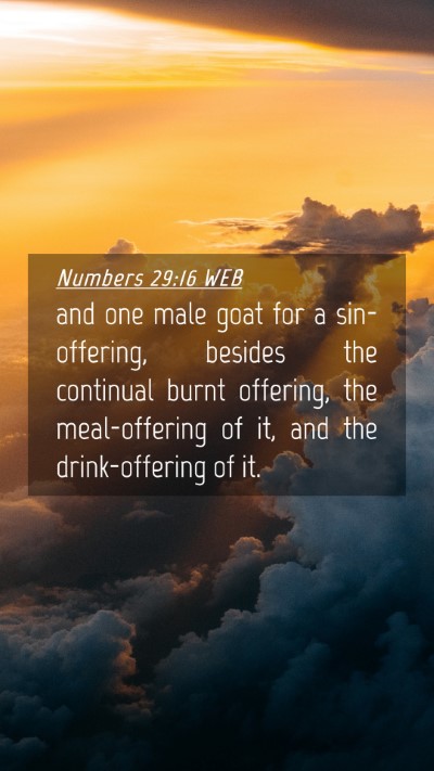 Picture 04 - Numbers 29:16 WEB Mobile Phone Wallpaper - and one male goat for a sin-offering, besides the - Mobile Bible Verse Wallpaper