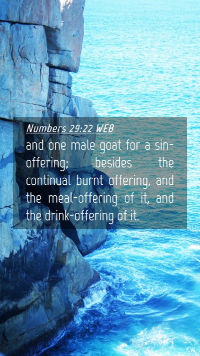 Picture 04 - Numbers 29:22 WEB Mobile Phone Wallpaper - and one male goat for a sin-offering; besides the - Mobile Bible Verse Wallpaper