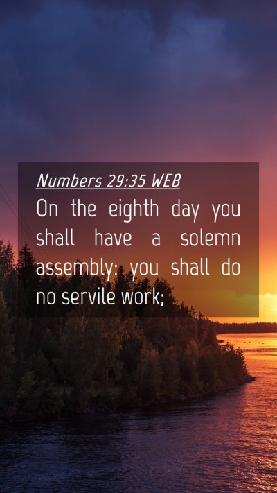 Picture 04 - Numbers 29:35 WEB Mobile Phone Wallpaper - On the eighth day you shall have a solemn - Mobile Bible Verse Wallpaper
