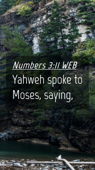 Picture 04 - Numbers 3:11 WEB Mobile Phone Wallpaper - Yahweh spoke to Moses, - Mobile Bible Verse Wallpaper