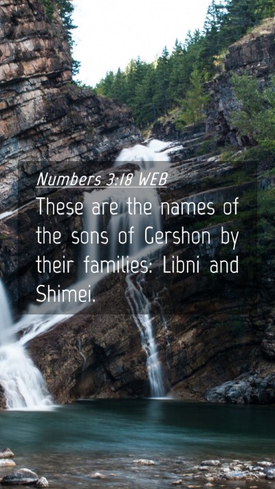Picture 04 - Numbers 3:18 WEB Mobile Phone Wallpaper - These are the names of the sons of Gershon by - Mobile Bible Verse Wallpaper