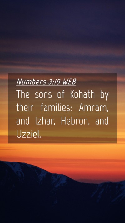 Picture 04 - Numbers 3:19 WEB Mobile Phone Wallpaper - The sons of Kohath by their families: Amram, and - Mobile Bible Verse Wallpaper