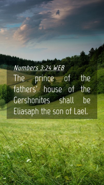 Picture 04 - Numbers 3:24 WEB Mobile Phone Wallpaper - The prince of the fathers' house of the - Mobile Bible Verse Wallpaper
