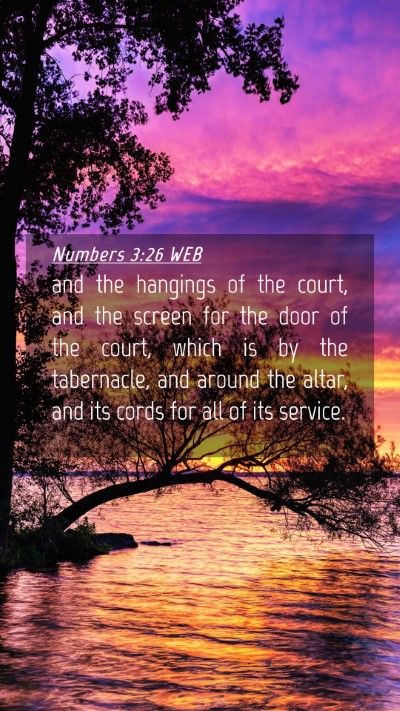 Picture 04 - Numbers 3:26 WEB Mobile Phone Wallpaper - and the hangings of the court, and the screen for - Mobile Bible Verse Wallpaper
