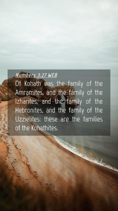 Picture 04 - Numbers 3:27 WEB Mobile Phone Wallpaper - Of Kohath was the family of the Amramites, and - Mobile Bible Verse Wallpaper