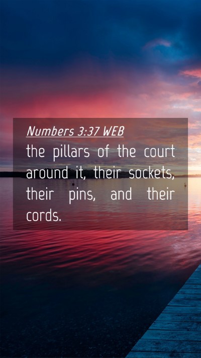 Picture 04 - Numbers 3:37 WEB Mobile Phone Wallpaper - the pillars of the court around it, their - Mobile Bible Verse Wallpaper
