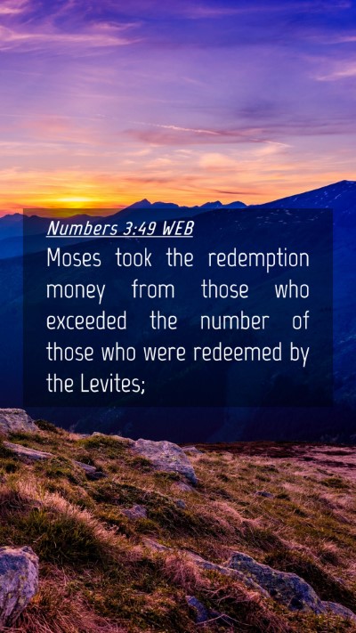 Picture 04 - Numbers 3:49 WEB Mobile Phone Wallpaper - Moses took the redemption money from those who - Mobile Bible Verse Wallpaper