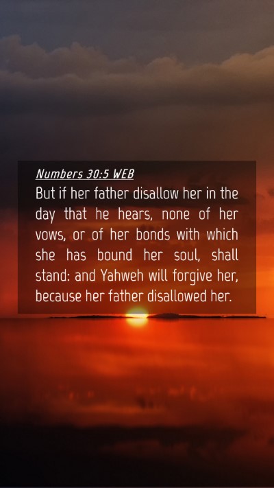 Picture 04 - Numbers 30:5 WEB Mobile Phone Wallpaper - But if her father disallow her in the day that he - Mobile Bible Verse Wallpaper