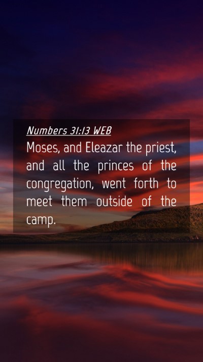 Picture 04 - Numbers 31:13 WEB Mobile Phone Wallpaper - Moses, and Eleazar the priest, and all the - Mobile Bible Verse Wallpaper