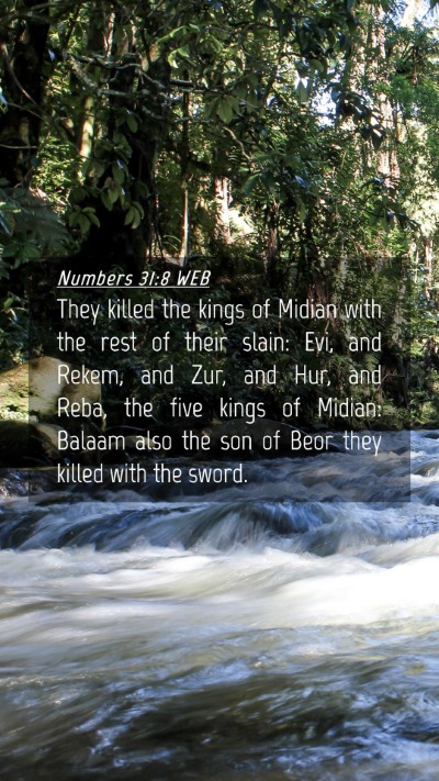 Picture 04 - Numbers 31:8 WEB Mobile Phone Wallpaper - They killed the kings of Midian with the rest of - Mobile Bible Verse Wallpaper