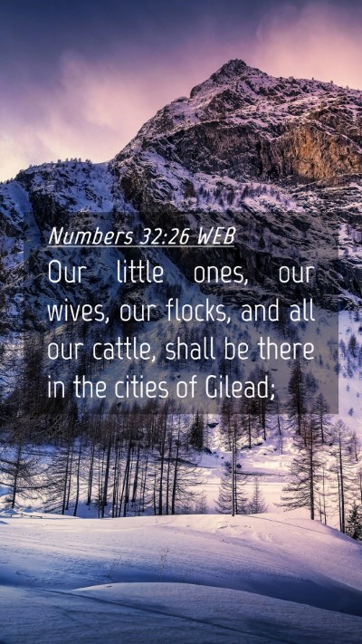Picture 04 - Numbers 32:26 WEB Mobile Phone Wallpaper - Our little ones, our wives, our flocks, and all - Mobile Bible Verse Wallpaper