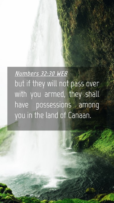 Picture 04 - Numbers 32:30 WEB Mobile Phone Wallpaper - but if they will not pass over with you armed, - Mobile Bible Verse Wallpaper