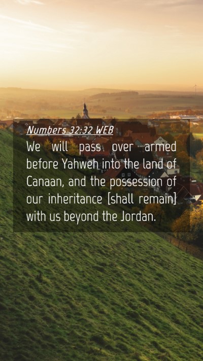 Picture 04 - Numbers 32:32 WEB Mobile Phone Wallpaper - We will pass over armed before Yahweh into the - Mobile Bible Verse Wallpaper