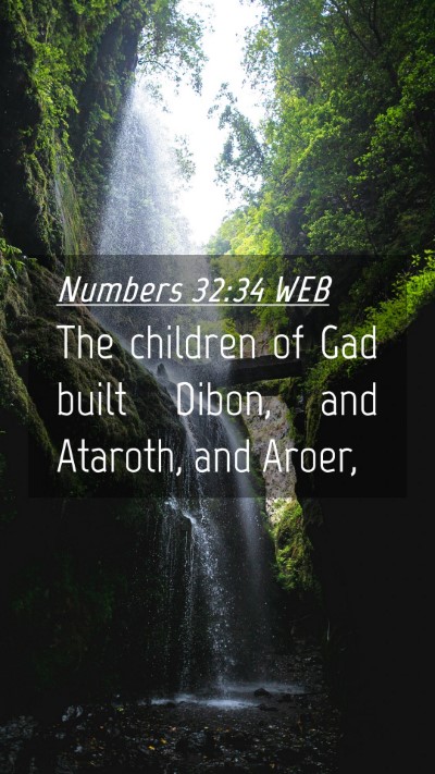 Picture 04 - Numbers 32:34 WEB Mobile Phone Wallpaper - The children of Gad built Dibon, and Ataroth, and - Mobile Bible Verse Wallpaper