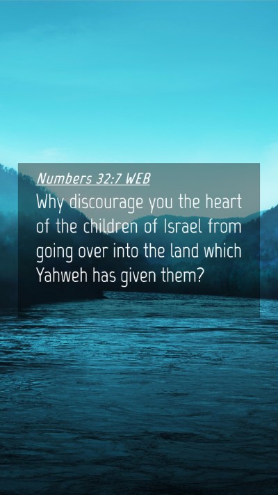 Picture 04 - Numbers 32:7 WEB Mobile Phone Wallpaper - Why discourage you the heart of the children of - Mobile Bible Verse Wallpaper